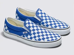VANS Classic‎ Slip-On Checkerboard Blue/ White Unisex Sneakers Y3.5/M3.5/W5.0 thumbnail 1