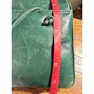 Vintage Ganson Emerald Green Leather Crossbody Bag Kiss Lock Frame Retro‎ 80s thumbnail 13