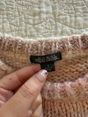 Wild Fable Cozy Pastel Knit Sweater - Pink Multicolor thumbnail 2