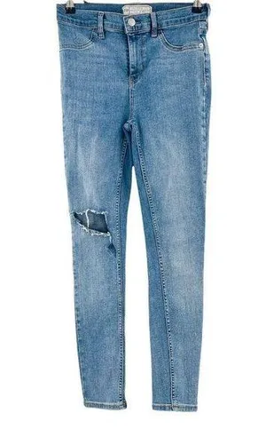 Free People Distressed Light Wash High Rise Stretch Skinny Jeans 26 S Short thumbnail 2