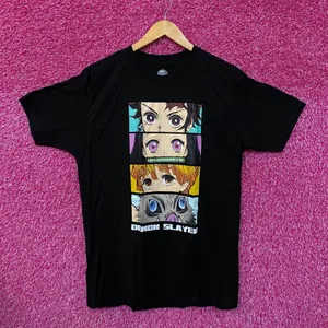Demon Slayer Tanjiro Nezuko Zenitsu Inosuke Eyes Anime Tee L thumbnail 1