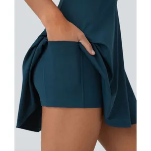 Halara‎ Majolica Blue Backless Twisted Active Dress XL Tennis Athleisure thumbnail 3