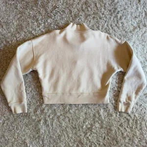 Reformation Half Zip Cropped Pullover Sweatshirt in Cream Size XS thumbnail 2
