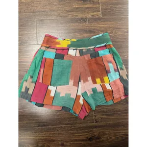ULLA JOHNSON Multicolor Ikat Abstract Print Cotton Shorts Size 10 Boho thumbnail 4
