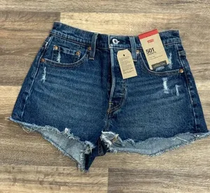 NEW Levi’s 501 Cutoff Button Fly Shorts Women’s 25 thumbnail 1