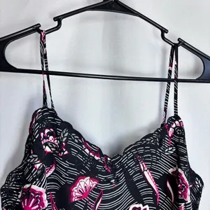 Daniel Rainn Anthropologie Floral Eyelet Cami Tank Top Black Pink Size Small S thumbnail 7