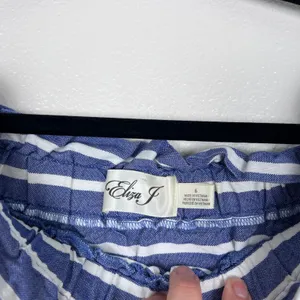 Eliza J Women Blue White Stripe Off The Shoulder Tassel Dress 6‎ thumbnail 6