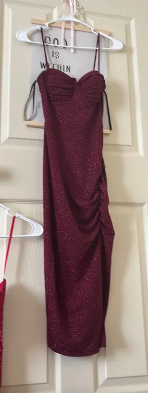 Windsor Dress Midi Maroon thumbnail 1