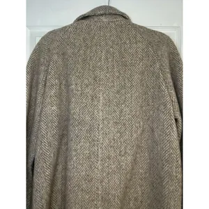 Vintage 70s Wool Herringbone Coat Jacket Chevron Tweed ILGWU Union Made USA M thumbnail 7