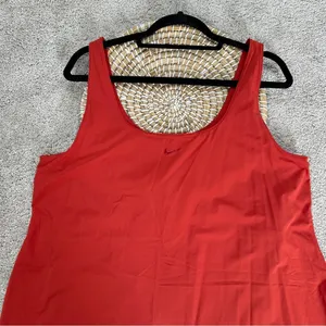 Nike Womens Bliss Luxe Training Dress Sleeveless Built in Short Tennis Orange 1X thumbnail 4