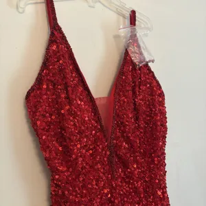 Primavera Couture 3572 Sz 2 Red Cocktail Formal‎ Dress Short Sequin Homecoming thumbnail 2