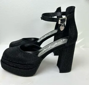 Dolls Kill Sugar Stacked Platform Heels Black Rhinestone NWOT Willfully 2 thumbnail 3