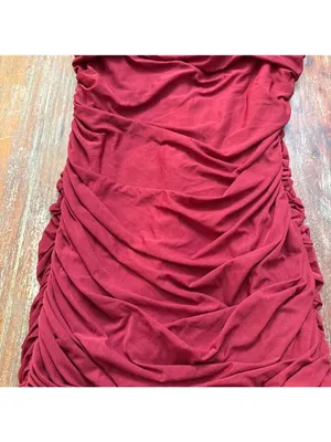Princess Polly Deep Red Ruched Mini Dress US Size 8 thumbnail 3