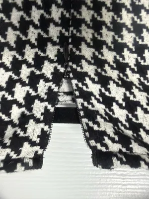 Who What Wear Black and White Houndstooth Long Sleeve Dress thumbnail 6