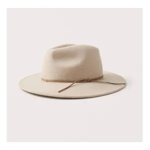 Abercrombie & Fitch Panama Wool Wide Wyeth Shea Hat Western resort Putty color thumbnail 5