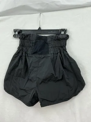 Free People Black High-Rise Ribbed Waist Athletic Shorts 1186 thumbnail 5