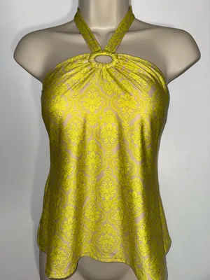Antonio Melani Boho Print Tankini Swim Top w Halter Ties Women’s S Small thumbnail 1