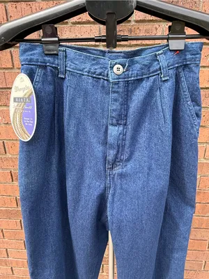 VTG Wrangler Riata Dark Denim Pleated Chino Pants Relaxed Casual Jeans Sz 10X32 thumbnail 5
