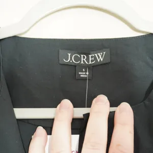 J. Crew Size Small Black Cotton Poplin Zip Front Pintuck Waist Midi Dress Preppy thumbnail 5