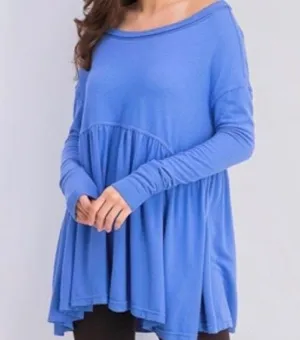 Free People Forever Your Girl Babydoll Blue Top thumbnail 1