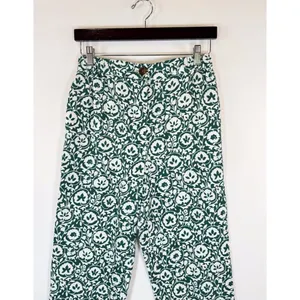 Boden Womens Pants Green Enchanting Bloom Linen Straight Trouser Boho Size 2 thumbnail 7