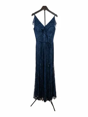 JENNY YOO Women’s Bridesmaid V-Neck Style JY519 Florentine Lace Navy Size S thumbnail 4