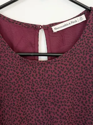 Abercrombie & Fitch Burgundy Long-Sleeve Wrap Mini Dress - Size: Extra Small thumbnail 3
