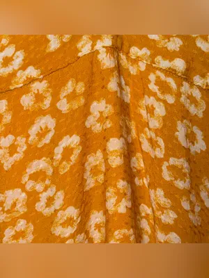 LULUS Women’s Garden Explorer Mustard Yellow Floral Print Mini Dress Size XXS thumbnail 9