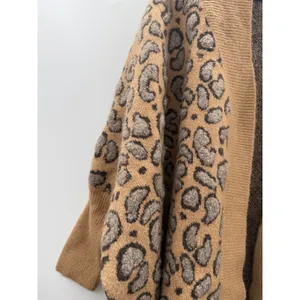 Anthropologie Akemi‎ + Kin Leopard Cardigan One Size Brown Knit Open Front Cozy thumbnail 7