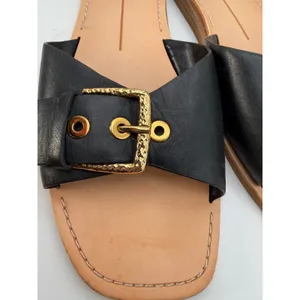 Dolce Vita Slide Sandals Women 8.5 Black Leather Buckle Flat Summer thumbnail 3