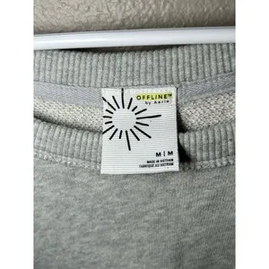 Aerie Offline Weekend Fleece Gray Cotton Cut Out Dress Pockets Women Size Medium thumbnail 8