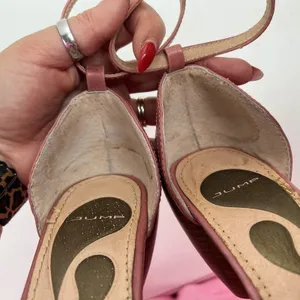 JUMP 7.5 Bayke Pink Leather Ankle Strap Cone Heel dOrsay Pumps Retro Style thumbnail 8