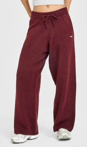 Oner Active Oversized Knit Straight Leg Pants Rosewood thumbnail 1