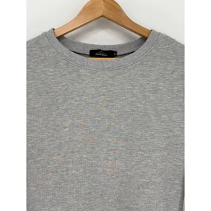 Trendy Queen‎ Oversized Gray Sweatshirt Womens Medium Side Slit Boho Raw Seam thumbnail 8