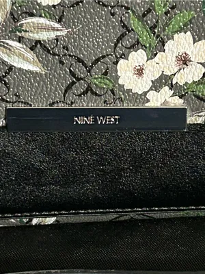 Nine West Black Floral Crossbody with Pink and Cream Blooms thumbnail 5