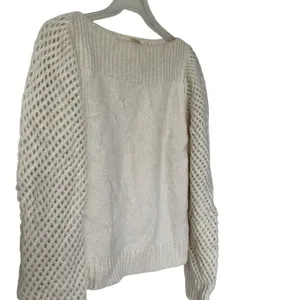 LoveShackFancy Rosie Sweater Sz S Baby Alpaca Merino wool Cream thumbnail 12