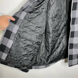 Kansas City Chiefs flannel‎ jacket black gray buffalo plaid women’s size large thumbnail 13