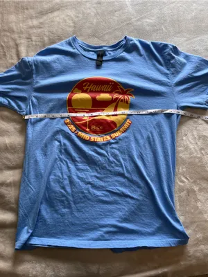 HAWAII Graphic Tee Unisex Light Blue T-Shirt Sz L EUC thumbnail 4