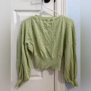 SHEIN Light Green Button Down Cardigan thumbnail 2