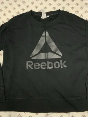 Reebok Women’s Sweater Pullover Large Logo Round Neck Long Sleeve Top Sweatshirt thumbnail 1