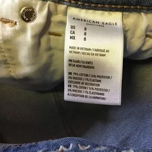 American Eagle High Rise Cuffed Stretch Denim Shorts Women’s 0 Blue Jean Shorts thumbnail 4