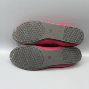 Rothys Ballet Flats Size 10 Bright Pink Knit Slip on Shoes Round Toe Blue Trim thumbnail 9
