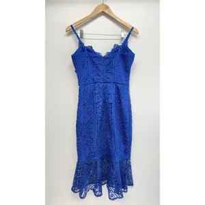 GUESS Dress Size 4 Blue Lace Strappy‎ V Neck Sleeveless NEW thumbnail 3