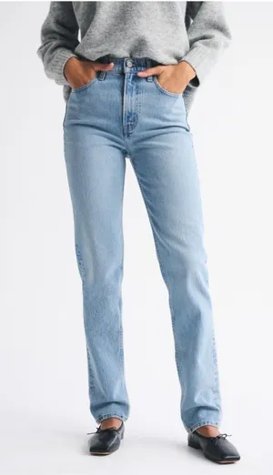 Abercrombie & Fitch Light Blue 90s Straight High-Rise Jeans thumbnail 1