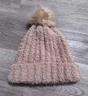 Tan Pom Pom Fur Beanie Toboggan Walmart One Size Winter thumbnail 1