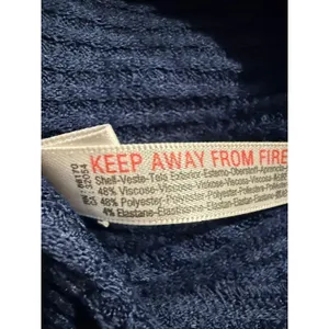 Anthropologie Womens Navy Blue Waffle Knit Henley Long Sleeve‎ Top Large 1192 thumbnail 4