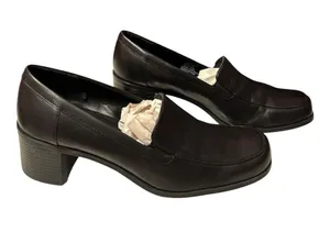 Croft & Barrow Chantal vintage-style square toe block heel leather loafers thumbnail 1