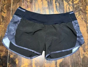 Zyia blue black camo athletic runner workout 2x shorts thumbnail 1