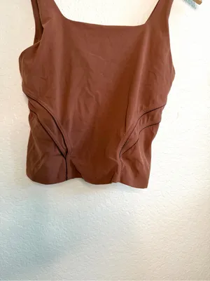 Lululemon Nulu and Mesh Back Shelf-Bra Yoga Tank Top 8 Brown thumbnail 5
