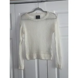 Abercrombie & Fitch Open Knit Sweater Womens Size XS White Y2K Sheer Sweater thumbnail 2